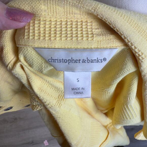 Christopher & Banks Women's Size S Yellow Button Up Blazer Jacket #3511 - Picture 7 of 8